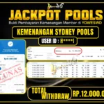 BUKTI JACKPOT KEMENANGAN SYDNEY POOLS  Rp 12,000,000 DI SITUS YOWESWD 18 February 2026
