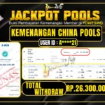 BUKTI JACKPOT KEMENANGAN CHINA POOLS Rp 26,300,000 DI SITUS YOWESWD 3 February 2026