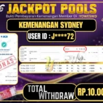BUKTI JACKPOT KEMENANGAN TOGEL SYDNEY POOLS Rp 10,000,000 DI SITUS YOWESWD 18 MARET 2026