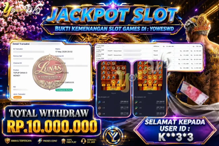 BUKTI JACKPOT KEMENANGAN PGSOFT – Yakuza Honor Rp. 10.000.000 DI SITUS YOWESWD 17 May 2026