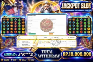 BUKTI JACKPOT KEMENANGAN PRAGMATICPLAY – Gates of Olympus 1000 Rp. 10.000.000 DI SITUS YOWESWD 12 Jun 2026
