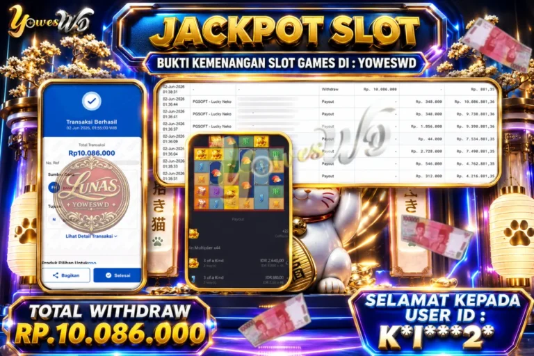 BUKTI JACKPOT KEMENANGAN PGSOFT – Lucky Neko Rp. 10.086.000 DI SITUS YOWESWD 02 Jun 2026