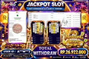 BUKTI JACKPOT KEMENANGAN SLOT PGSOFT – Mahjong Ways Rp. 26,922,000 DI SITUS YOWESWD 21 Jul 2026