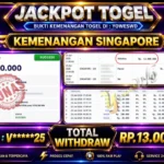 BUKTI JACKPOT KEMENANGAN TOGEL SINGAPORE Rp. 13.000.000 DI SITUS YOWESWD 23 Jul 2026