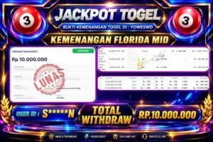 BUKTI JACKPOT KEMENANGAN TOGEL FLORIDA MID Rp. 10.000.000 DI SITUS YOWESWD 27 Jul 2026