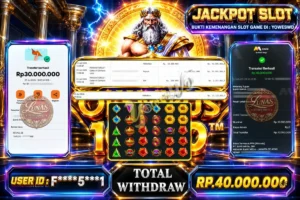 BUKTI JACKPOT KEMENANGAN SLOT PRAGMATICPLAY – Gates of olympus 1000 Rp. 40,000,000 DI SITUS YOWESWD 29 Jul 2026