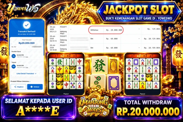 BUKTI JACKPOT KEMENANGAN PGSOFT – Mahjong Ways  Rp. 20.000.000 DI SITUS YOWESWD 05 Jul 2026