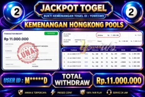 BUKTI JACKPOT KEMENANGAN TOGEL HONGKONG POOLS Rp. 11.000.000 DI SITUS YOWESWD 23 Jul 2026