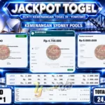 BUKTI JACKPOT KEMENANGAN TOGEL SYDNEY POOLS Rp. 24.700.000 DI SITUS YOWESWD 21 Agustus 2026