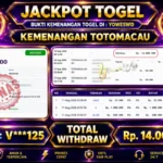 BUKTI JACKPOT KEMENANGAN TOGEL TOTOMACAU Rp. 14.000.000 DI SITUS YOWESWD 18 Agustus 2026