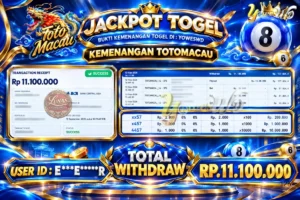 BUKTI JACKPOT KEMENANGAN TOGEL TOTOMACAU Rp. 11.100.000 DI SITUS YOWESWD 12 SEPTEMBER 2026