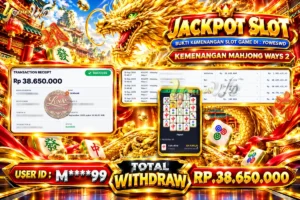 BUKTI JACKPOT KEMENANGAN SLOT PGSOFT – MAHJONG WAYS2 Rp 38.650.000 DI SITUS YOWESWD 18 SEPTEMBER 2026