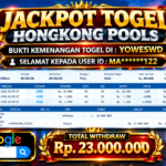 BUKTI JACKPOT KEMENANGAN TOGEL HONGKONG POOLS Rp 23.000.000 DI SITUS YOWESWD 06 September 2026