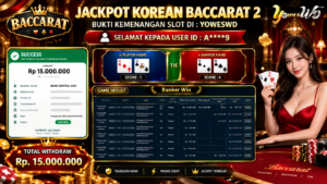 BUKTI JACKPOT KEMENANGAN LIVECASINO PRAGMATICPLAYLIVE – BACCARAT Rp 15.000.000 DI SITUS YOWESWD 14 SEPTEMBER 2026