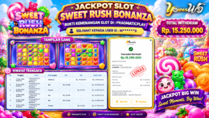 BUKTI JACKPOT KEMENANGAN SLOT PRAGMATICPLAY – SWEET RUSH BONANZA Rp 15.250.000 DI SITUS YOWESWD 14 SEPTEMBER 2026