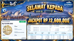 BUKTI JACKPOT KEMENANGAN TOGEL SYDNEY POOLS Rp 12.600.000 DI SITUS YOWESWD 22 SEPTEMBER 2026
