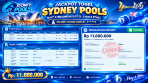 BUKTI JACKPOT KEMENANGAN TOGEL SYDNEY POOLS Rp 11.800.000 DI SITUS YOWESWD 15 SEPTEMBER 2026
