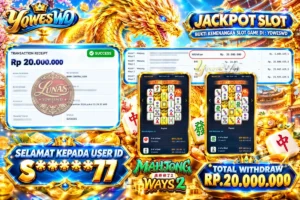 BUKTI JACKPOT KEMENANGAN SLOT PGSOFT – MAHJONG WAYS 2 Rp 20.000.000 DI SITUS YOWESWD 25 SEPTEMBER 2026