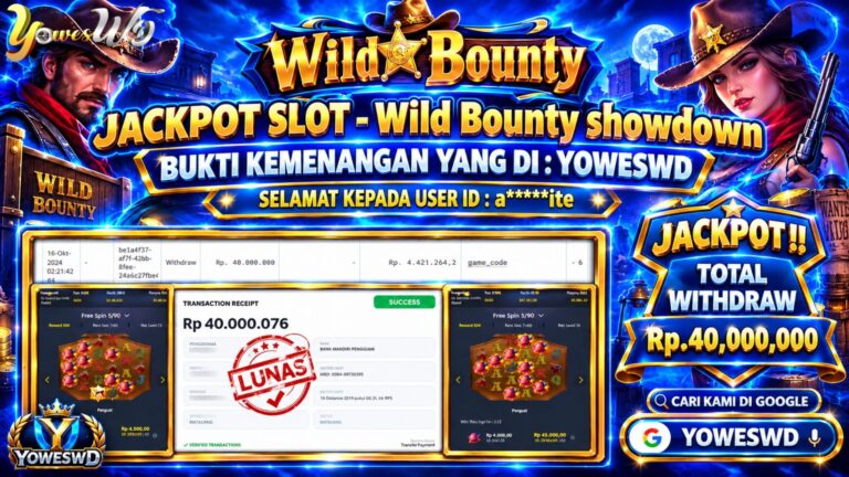 BUKTI JACKPOT KEMENANGAN SLOT PGSOFT – WILD BOUNTY SHOWDOWN Rp 40.000.000 DI SITUS YOWESWD 16 OKTOBER 2026