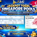 BUKTI JACKPOT KEMENANGAN TOGEL SINGAPORE POOLS Rp 10.000.000 DI SITUS YOWESWD 25 OKTOBER 2026